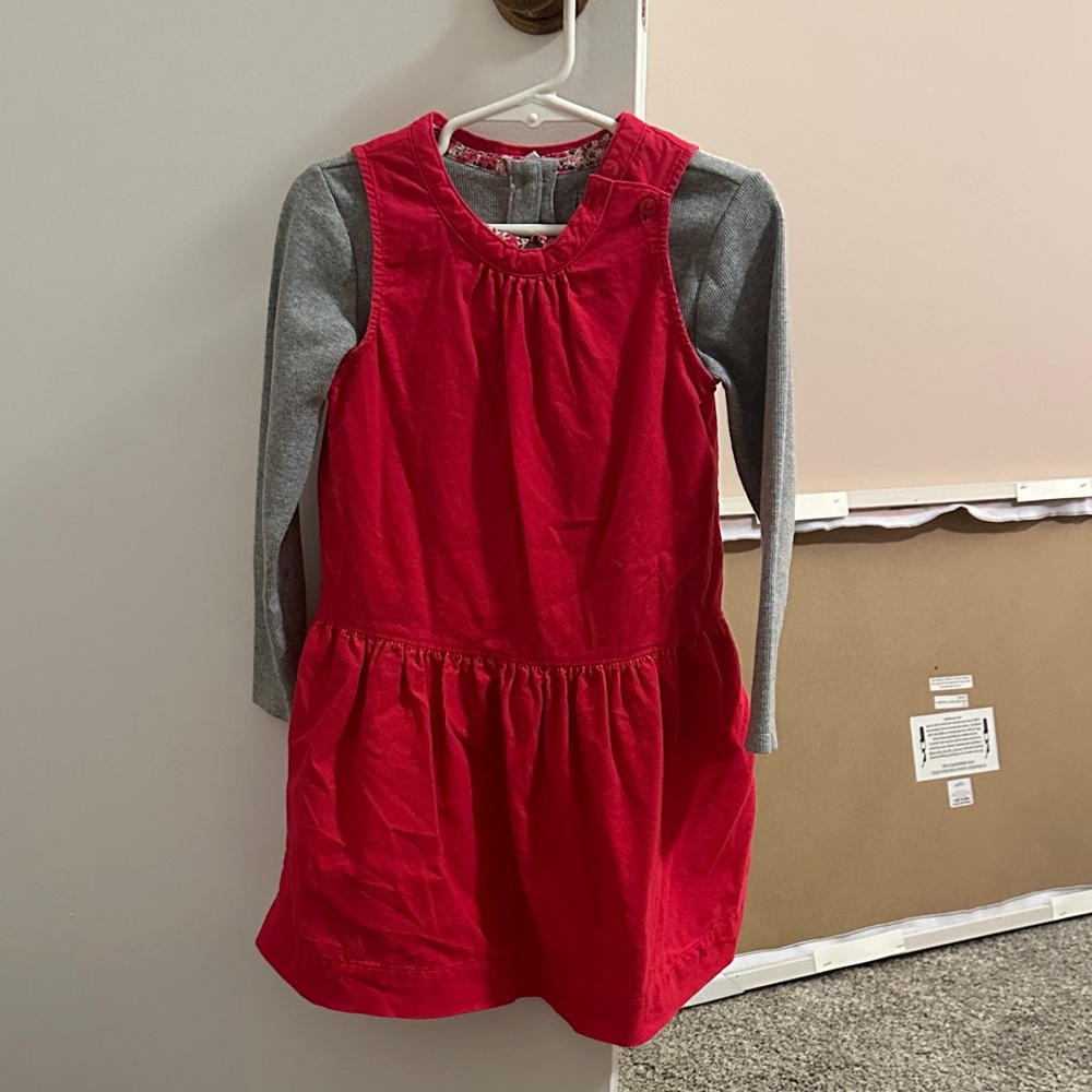 Stylish pink Kids Dress with Gray Sleeves